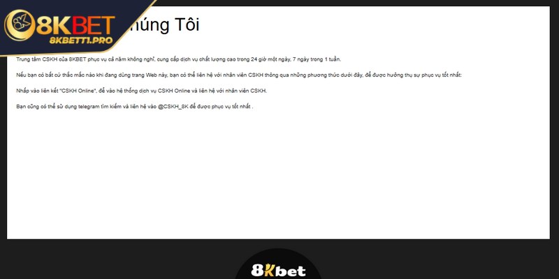 Liên hệ 8KBET – Kênh hỗ trợ kết nối với nhà cái nhanh chóng 1 Giới thiệu về tính năng liên hệ 8KBET
