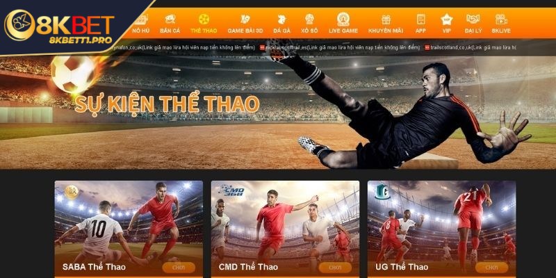 Thể thao 8KBET cho bạn hòa mình vào không khí sôi động từng trận đấu